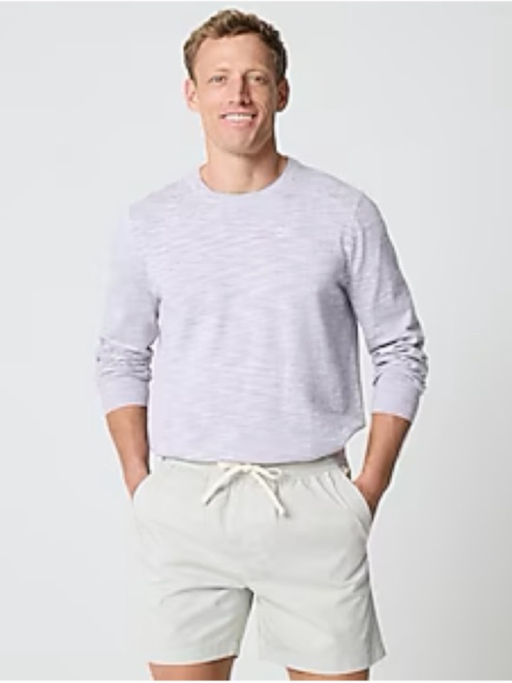 NWT J.Crew Men's Cotton Beach Sweater Size XL Lilac Striped Crewneck Knit NEW